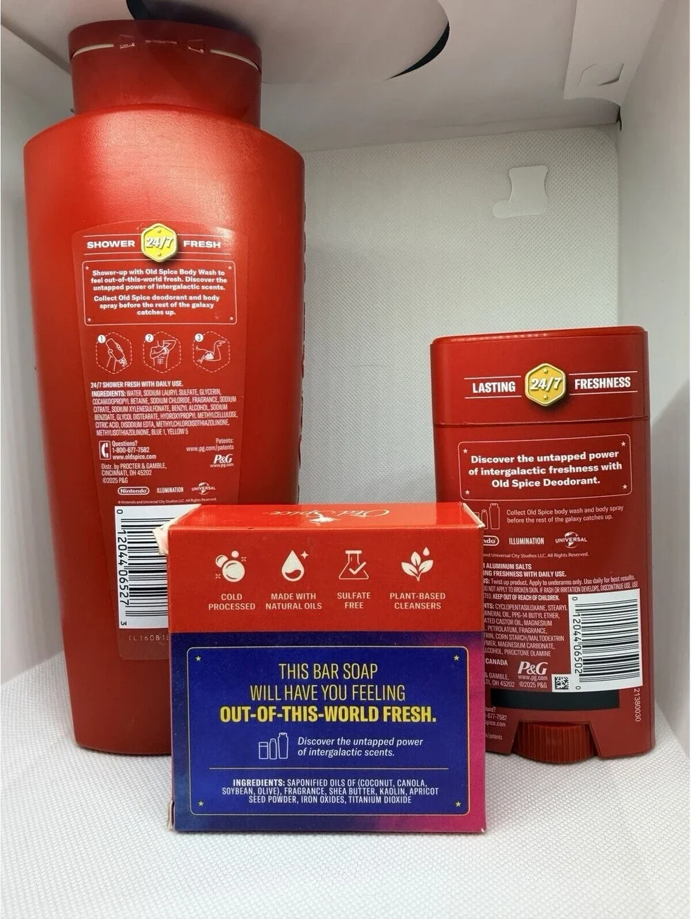 Old Spice Mario Cosmic Quest Set Unisex Star Showers Wash Deo Soap New